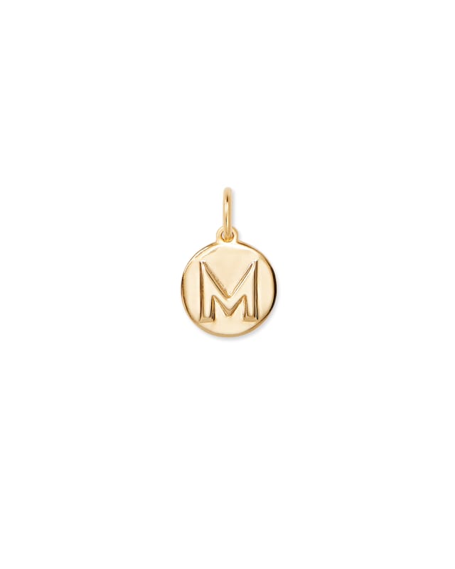 Letter M Coin Charm in 18k Gold Vermeil image number 0.0